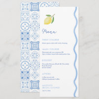 Trendy Light Blue Wavy Edge Lemons Wedding Shower