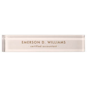 Trendy light blush pink modern minimal nameplate