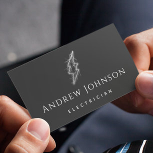 Trendy Lightning Electric Light Electrician Classy Business Card