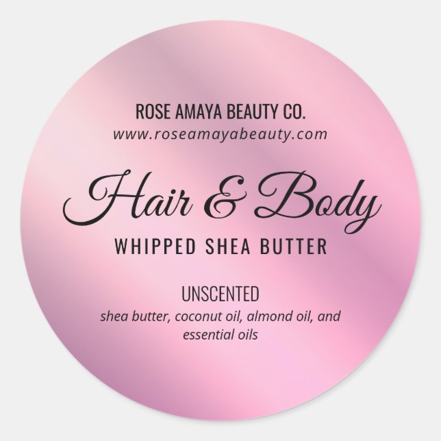 Trendy Lilac Cosmetic Beauty Custom Product Label (Front)