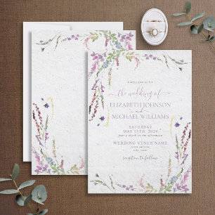 Trendy Lilac Lavender Floral Garden Wedding Invitation