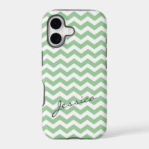 Trendy lime green chevron zigzag with name
