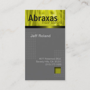 Trendy Lime Yellow Grey Business Card "Abraxas"