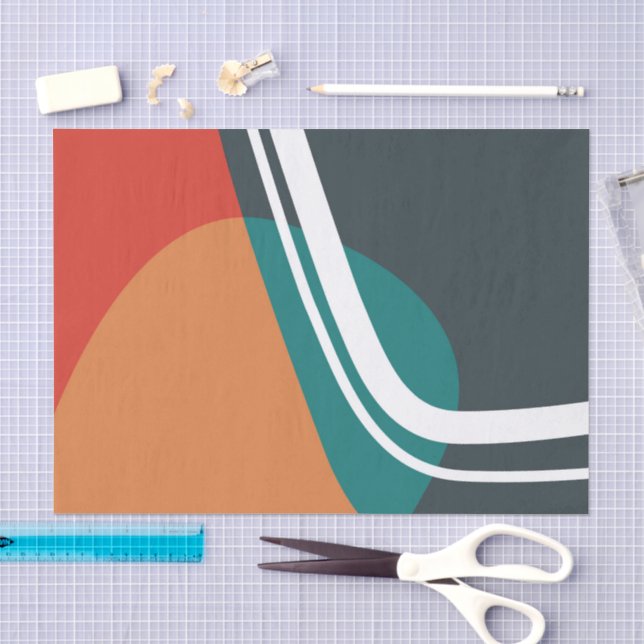 Trendy line art design tissue paper (Craft)
