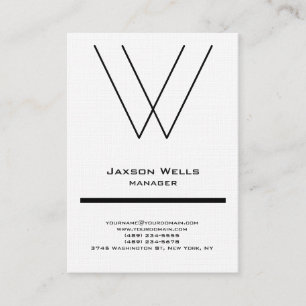 Trendy linen modern simple large monogram business card