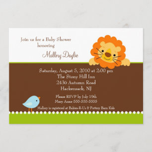 Trendy  Lion Brown Neutral Baby Shower Invitation