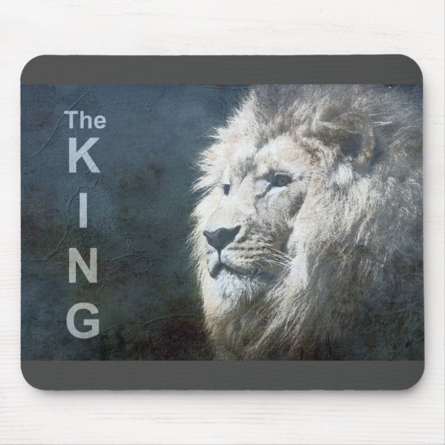 Trendy Lion Head Pop Art Picture The King Template Mouse Pad (Front)