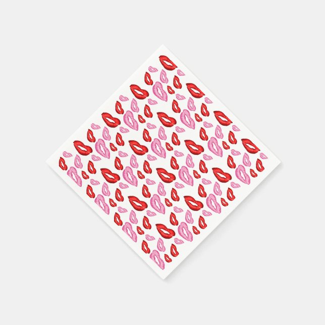 Trendy lipstick prints  napkin (Corner)