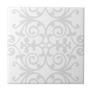Trendy Lite Grey Damask Pattern Tile