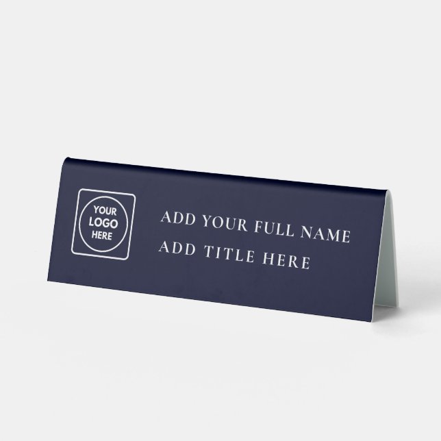 Trendy Logo Nameplate ID Sign Table Tent (Front)