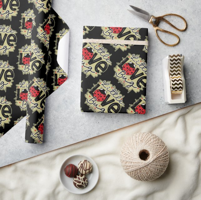Trendy Love Bug Valentines Day Wrapping Paper (Crafts)