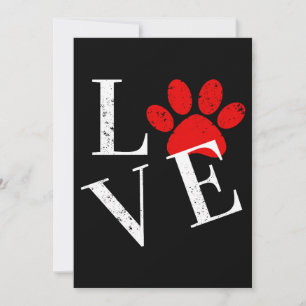 TRENDY LOVE DOG PAW   INVITATION