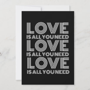 TRENDY LOVE IS ALL YOU NEED VALENTINES DAY INVITATION