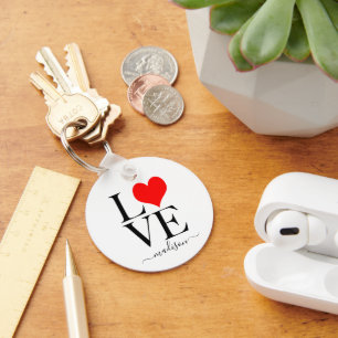 Trendy LOVE Personalized Name Key Ring