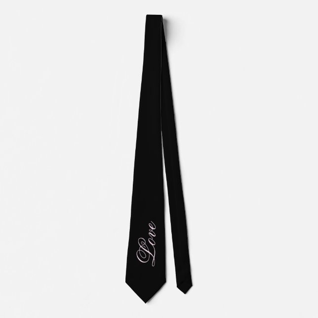 Trendy Love Wedding Calligraphy Script Black Tie (Front)