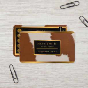 Trendy Luxury Elegant Faux Cow Leather Collection Business Card