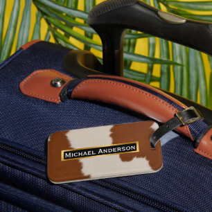 Trendy Luxury Elegant Faux Cow Leather Collection Luggage Tag
