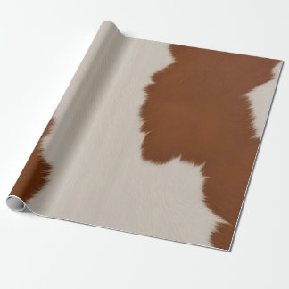 Trendy Luxury Elegant Faux Cow Leather Collection Wrapping Paper