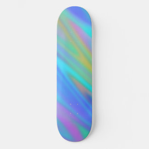 Trendy luxury green blue purple faux holographic skateboard