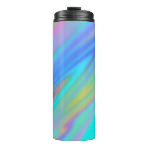 Trendy luxury green blue purple faux holographic thermal tumbler