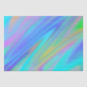 Trendy luxury green blue purple faux holographic tissue paper