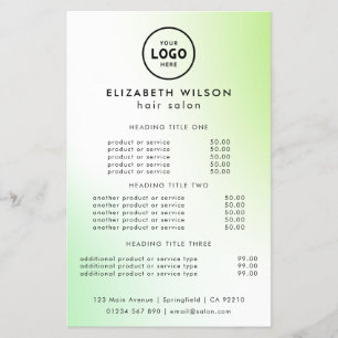 Trendy Luxury Salon Price List Template Flyer