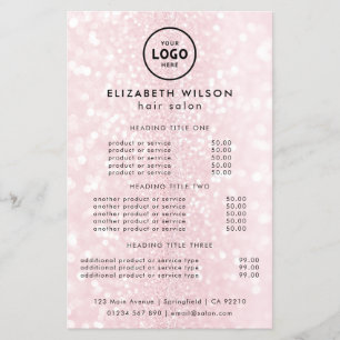 Trendy Luxury Salon Price List Template Flyer