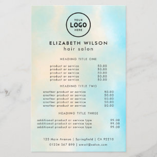 Trendy Luxury Salon Price List Template Flyer