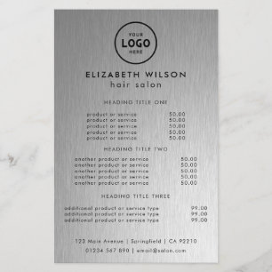 Trendy Luxury Salon Price List Template Flyer