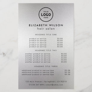Trendy Luxury Salon Price List Template Flyer