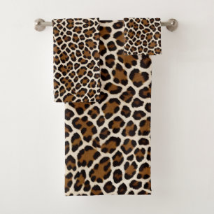 Trendy Luxury White Leopard Elegant Collection Bath Towel Set