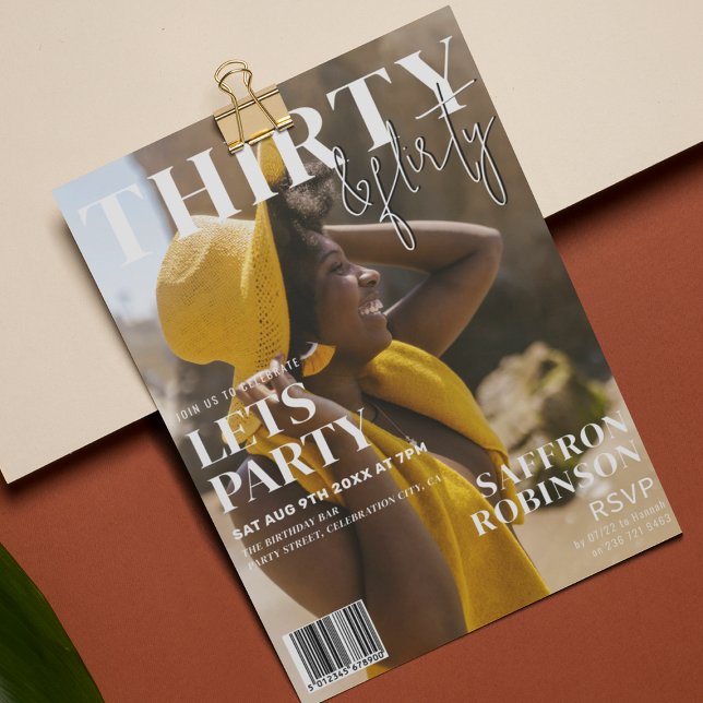 Trendy Magazine Cover | 30th Birthday Party Invitation (Creator Uploaded)
