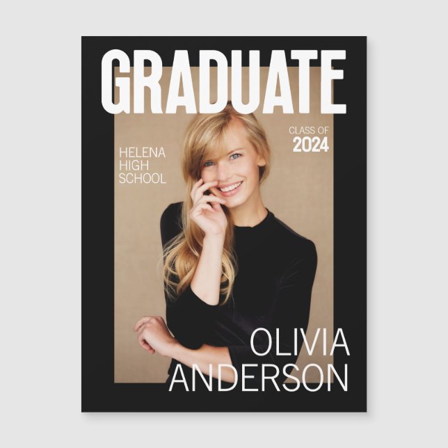 Trendy Magazine Cover Graduation Announcement (Front)