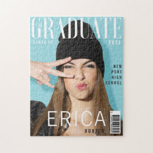 Trendy Magazine Cover Inspired Graduation Jigsaw Puzzle