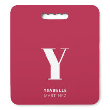 Trendy Magenta Initial Monogram Name