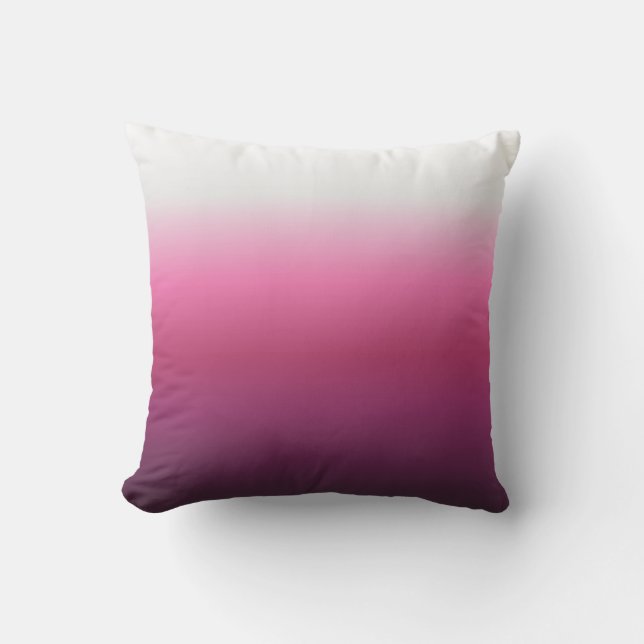 trendy magenta maroon marsala burgundy ombre cushion (Front)