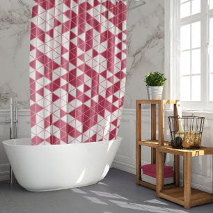 Trendy Magenta Pink Geometric Pattern Shower Curtain