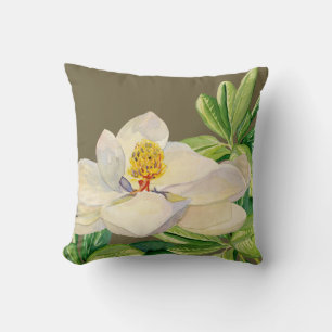 Trendy Magnolia Floral art Decorative Throw Pillow
