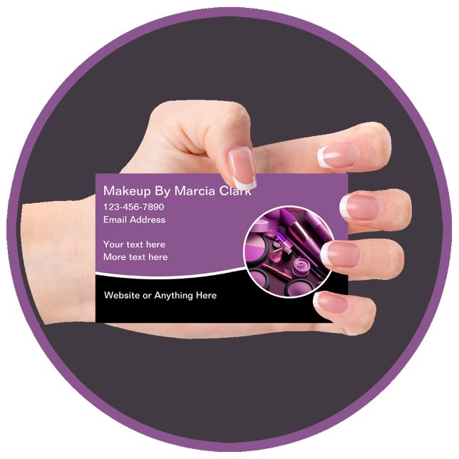 Trendy Makeup Artist Editable Business Cards  (Creator Uploaded)