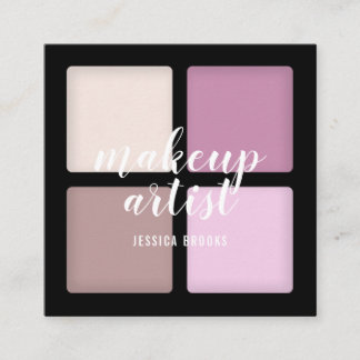 Trendy makeup artist eye shadow natural palette square business card