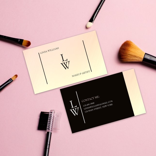 Trendy Makeup Artist Light Colourful Gradient Business Card (Creator Uploaded)