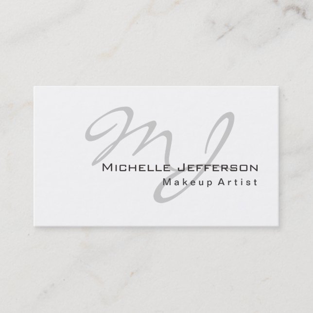 Trendy Makeup Artist White Style Business Card (Front)