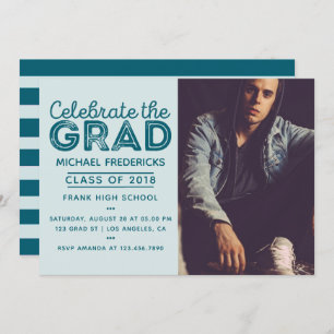Trendy Male Photo Graduation Party invitation