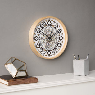 Trendy Mandala Boho Spiritual Timepiece  Clock