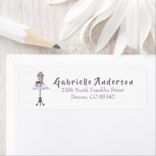 Trendy Mannequin With Tutu Return Address Label