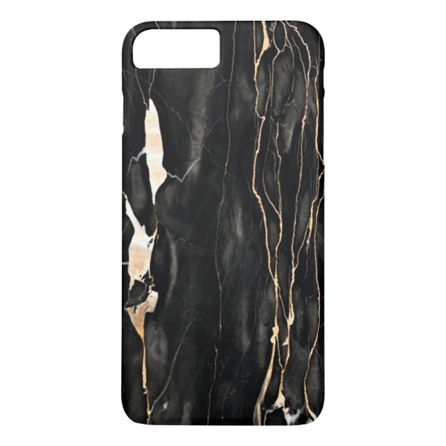 Trendy Marble Pattern Black Gold Grey Case-Mate iPhone Case (Back)