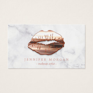 Trendy Marble Rose Gold 3D Lips Makeup Artist