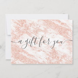 Trendy marble rose gold glitter gift certificate