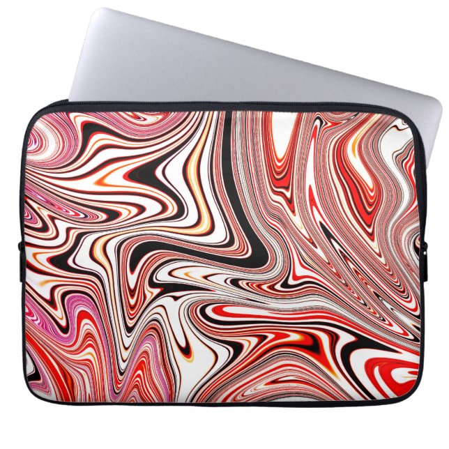 Trendy Marble Swirl Dynamic Pattern Laptop Sleeve (Front)