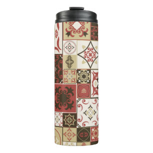 Trendy Marsala Moroccan Tile Pattern Thermal Tumbler
